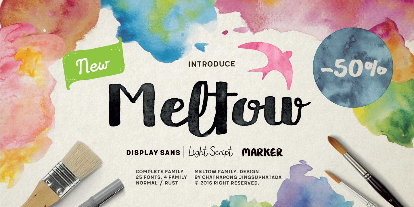 Meltow Brush Font preview